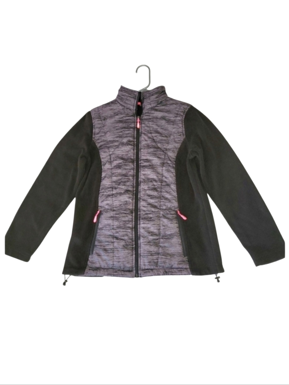 New Balance Hybrid Quilted  Fleece Black & Gray Jacket Size Medium